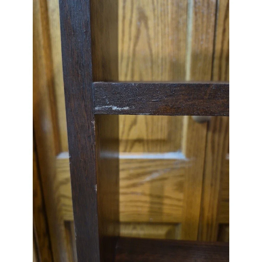 VTG Wooden Wall Mount Arched Curio Display Cubby Trinket Shelf 26”H Solid Wood